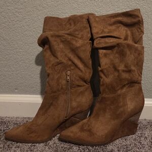 Jessica Simpson Tan Suede Heeled Boots